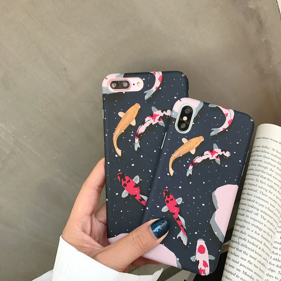 Оригинальный чехол для iPhone xr xsmax 6 6s 6plus подходит Plus 7 7plus 8 8Plus X XS Koi fish с рисунком