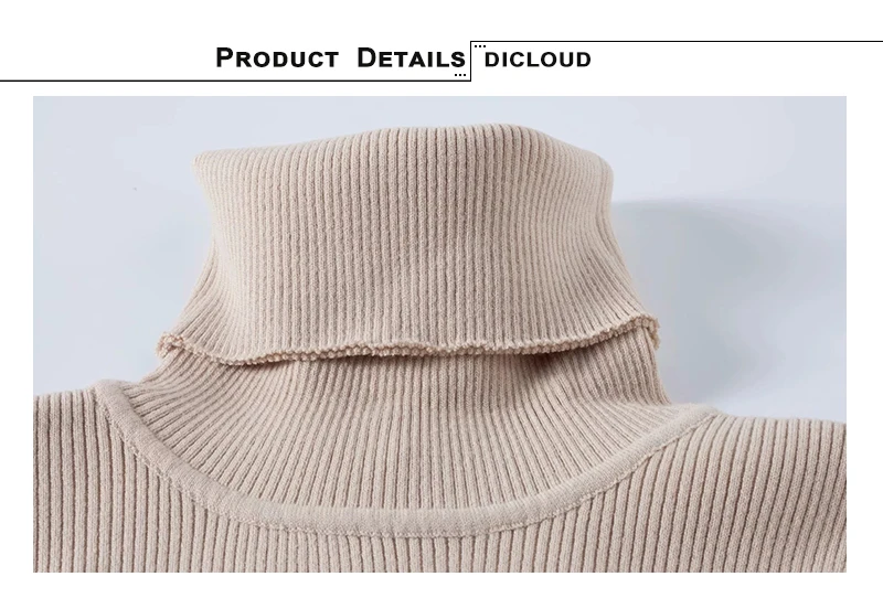 DICLOUD Turtleneck Women Cropped Sweater Winter Oversize Long Sleeve Warm Knitted Pullovers Fashion Streetwear