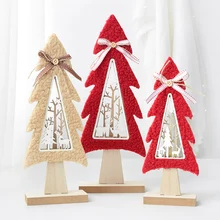 DIY Войлок Мини Рождественское дерево креативное деревянное настольное украшение Chritsmas украшения для дома/магазина праздничные декорации