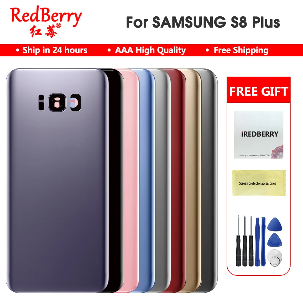 Для SAMSUNG Galaxy S8 G950F S8 Plus G955F Крышка батарейного отсека задняя дверь корпус чехол для SAMSUNG S8+ заднее стекло Корпус чехол Замена