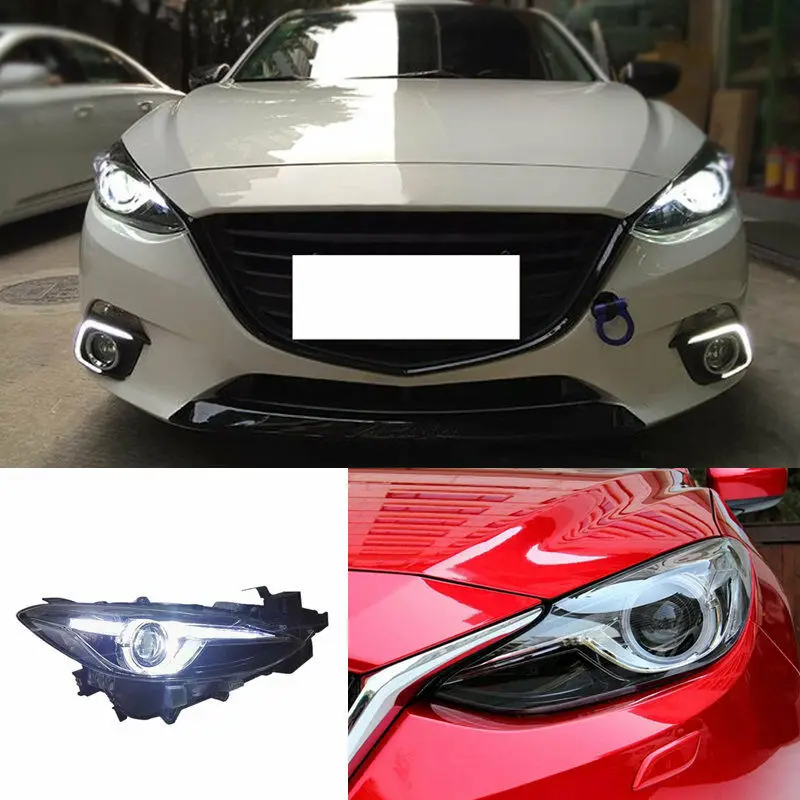 Для Mazda 3 Axela 2014 2015 2016 автомобиль HID Xenon + DRL Передняя фара в сборе композитный|Фара