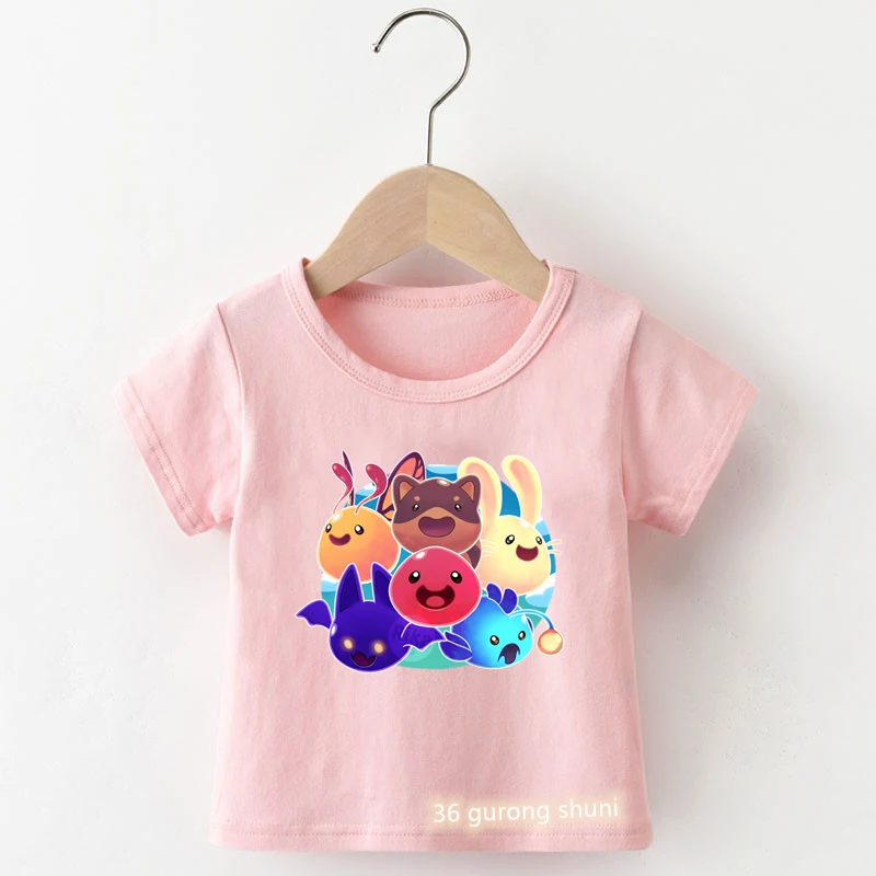 children's t shirt sizes by age	 Kawaii Girls T-Shirt Cute Slime Rancher Cartoon Print Tshirt Fashion Harajuku Kids Tshirt Cute Girls Short Sleeve Tops Wholesale tank top girl cute	