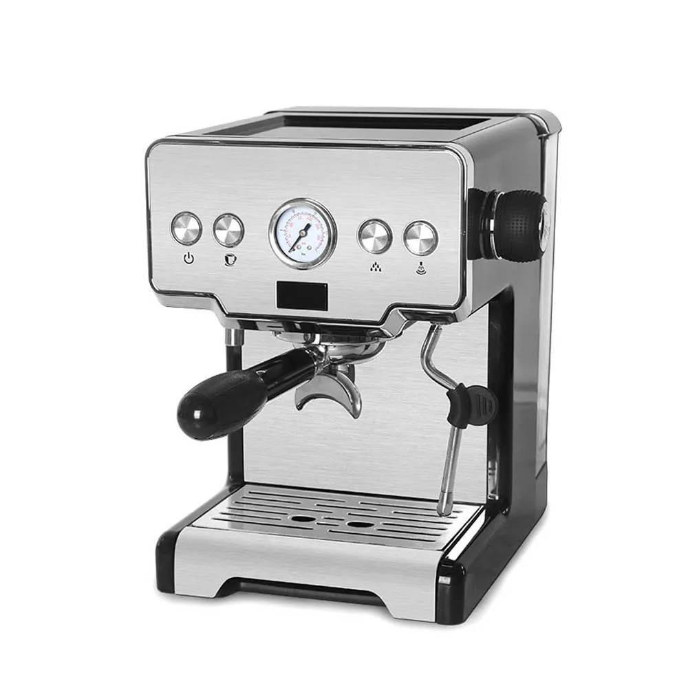 CRM3605 Coffee Maker Semi-automatic Espresso Coffee Machine 15Bar Cappuccino Latte Milk Foam Coffee Maker 58mm Portafilter ITOP coffee filter tamper holder espresso accessories 3 holes tamping stand cafe maker base walnut wood 51 58mm portafilter holder