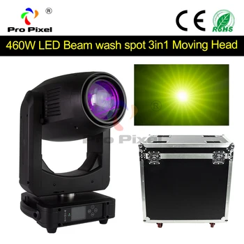

1pcs 460W Zoom Led Moving Head Light Beam Spot Wash 3 in 1 with Flight Case hold1 , 5 Facet Prism Effect led Dj Moving Head