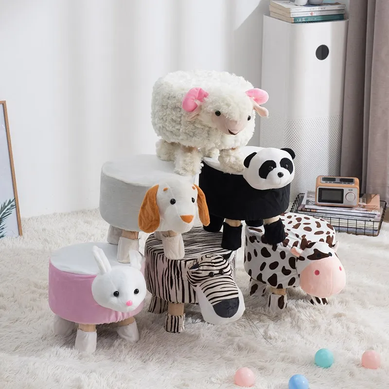 растущий стул Cartoon Change Shoes Children Wooden Stool Creative Sofa Family Lazy Cute Animal Baby Kids Little Dining Chair