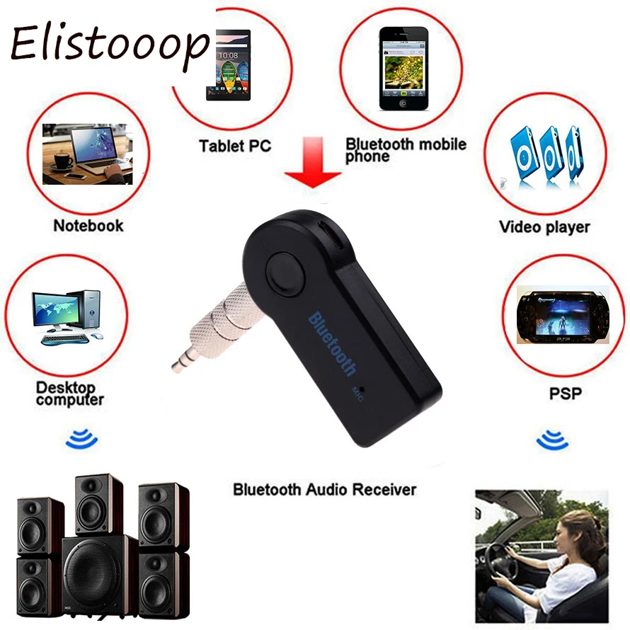 Handsfree Mini 3,5 мм автомобильный Bluetooth аудио музыкальный приемник адаптер авто AUX потоковый A2DP комплект с микрофоном для динамика наушников