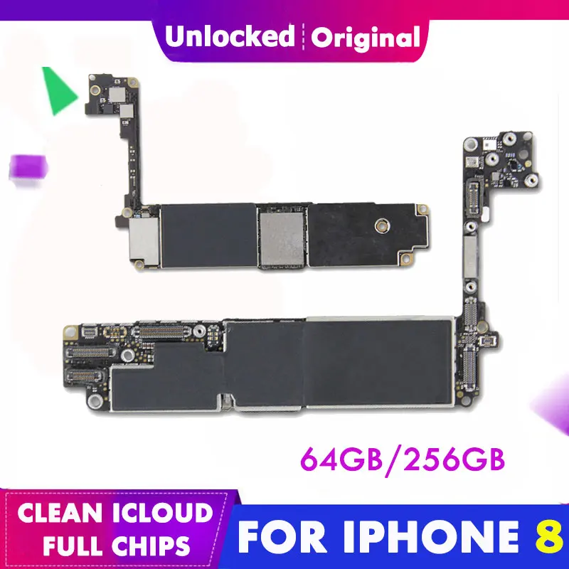 Оригинальная материнская плата для iPhone 8, 64G, 256G, материнская плата, материнская плата iCloud, разблокировка GSM, разблокированная, полный чип, материнская плата, инструмент для ремонта