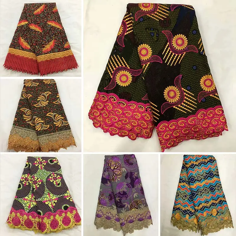 

Free Shipping 2019 Ankara Wax Lace Fabric African Lace Materials Dutch Wax Veritable Wax Laces Fabrics For Women Dresses LAI03