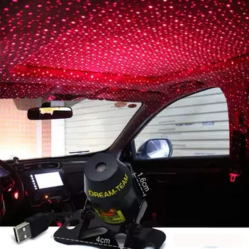 

1pcs Mini LED Car Roof Star Night Lights Projector Light Interior Ambient Atmosphere Galaxy Lamp Decoration Light USB Plug