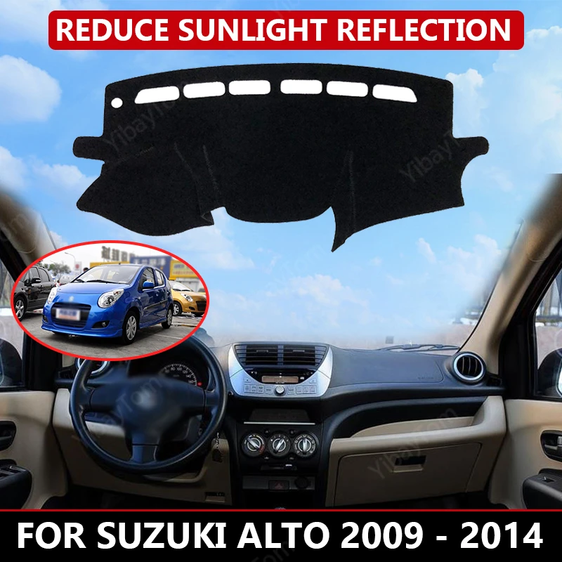 Коврик для приборной панели Suzuki Alto 2009-2014 бархатный чехол автомобильной Черные