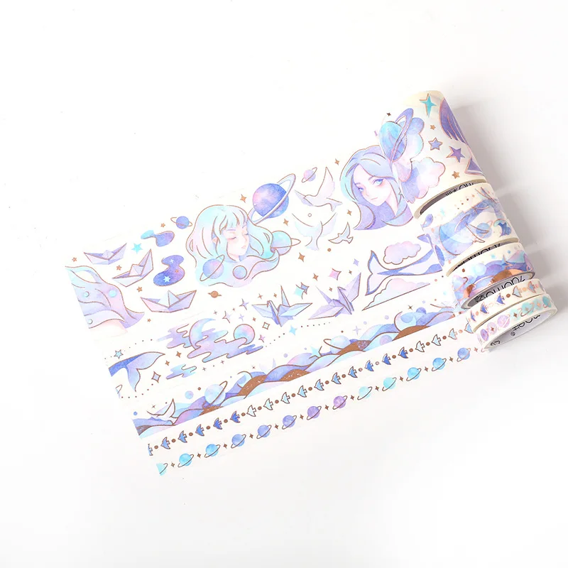 HaiYangXingChen 10set/lot Washi Masking Tapes Floating life Decorative Adhesive Scrapbooking DIY Paper Stickers - Цвет: HaiYangXingChen