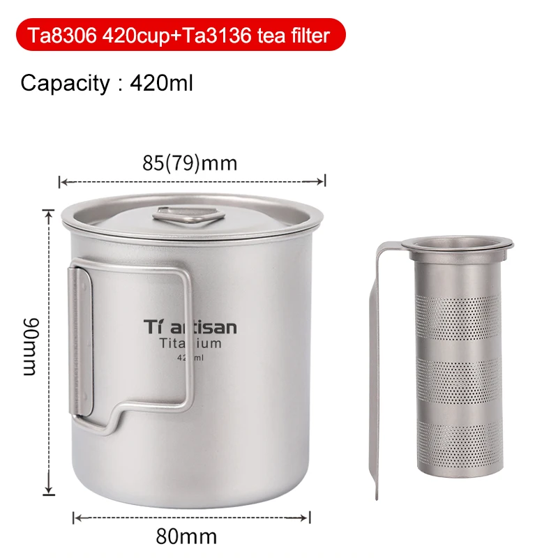 Titanium Water CupTea Infuser Tea Strainer Removable Tea Trays