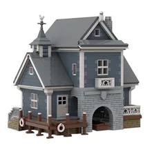 Bloc de construction MOC Architecture ville rue, scène modulaire en brique, modèle de jouet pour enfants, cadeaux d'anniversaire