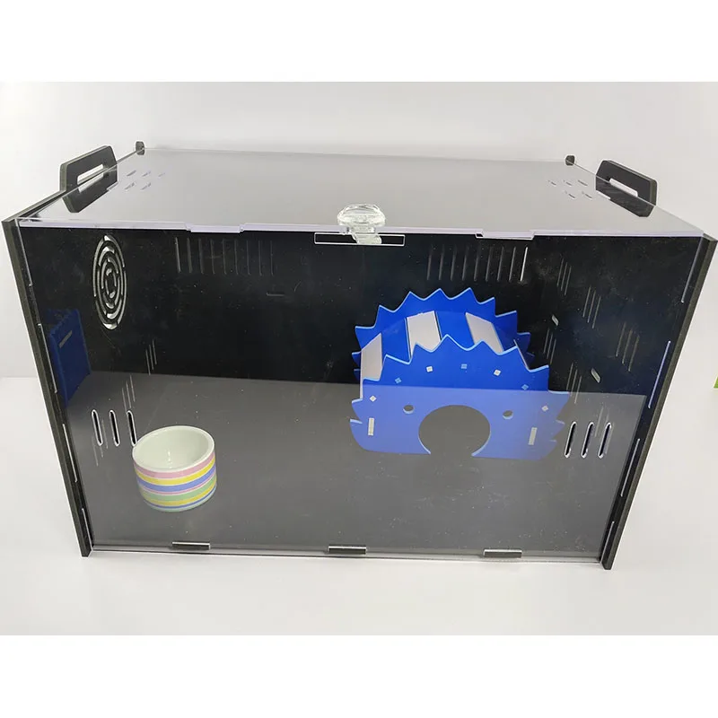 Синие Маленькие акриловые клетки для домашних животных голландские хомяков