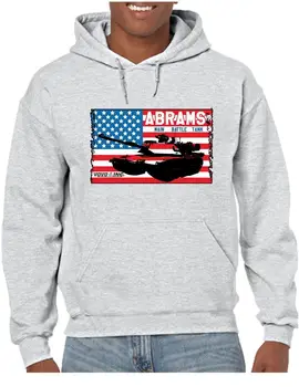 

USA M-1 Abrams Tank Flag Hoodie Hooded Pullover Sweatshirt