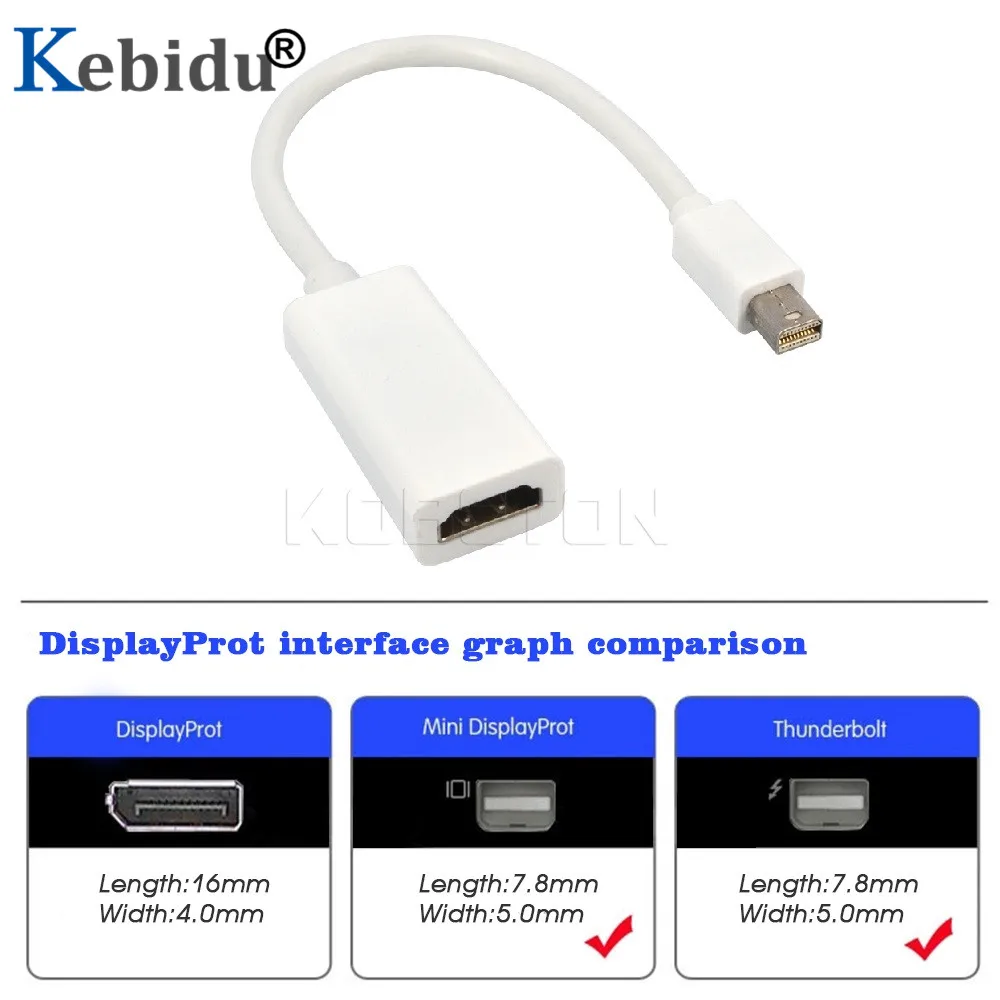 Kebidumei Thunderbolt Mini Адаптер DP к HDMI DisplayPort мультимедийный кабель порт для Apple Mac Macbook Pro