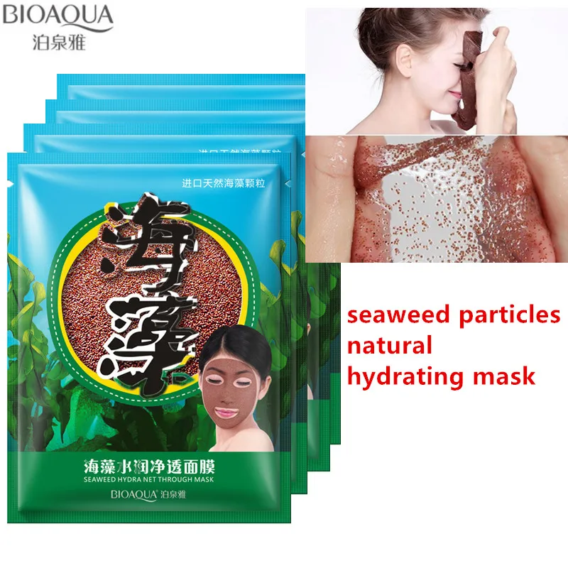 

BIOAQUA 1 pieces Natural Seaweed Particle Mask Moisturizing Oil Control Compressive Port Seed Seaweed Facial Mask Skin Care