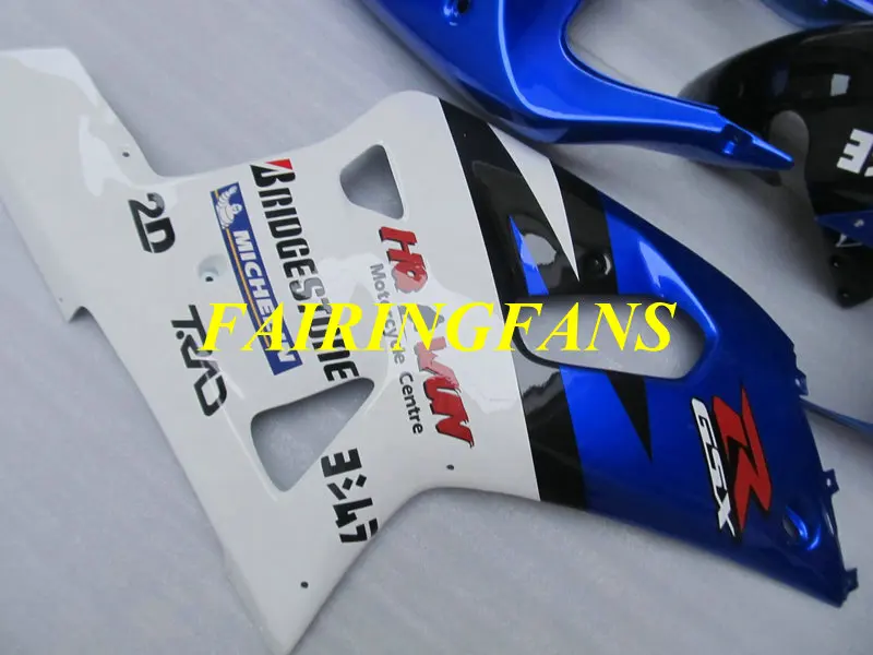 Инжекторный комплект для GSXR600 750 K1 01 02 03 GSXR 600 GSXR750 2001 2002 2003 белого и синего цвета Обтекатели Кузов+ подарки SH56
