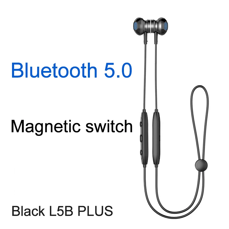Langsdom металлические Bluetooth наушники L5B стерео Беспроводная игровая гарнитура Bluetooth спортивные наушники L5 с HD микрофоном для телефонов - Цвет: Black L5C Magnetic