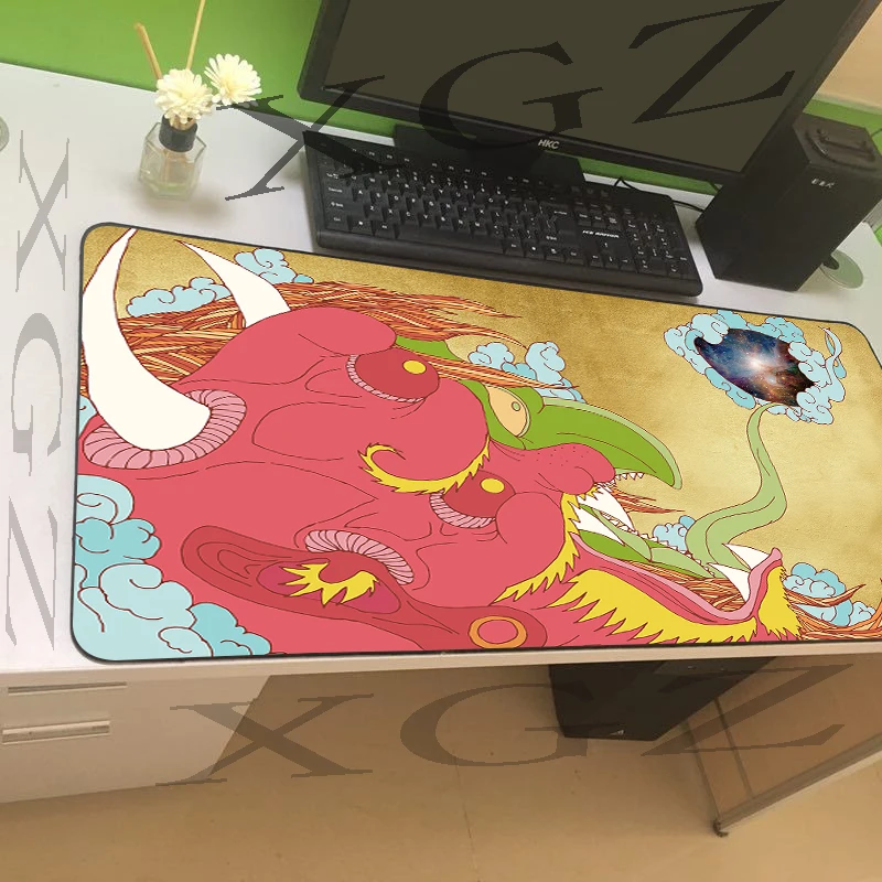 XGZ Large Game Mouse Pad Black lock Animal Dragon and Moon Family Computer Desk Mat Speed Rubber Non-slip Xxl Can Customized | Компьютеры