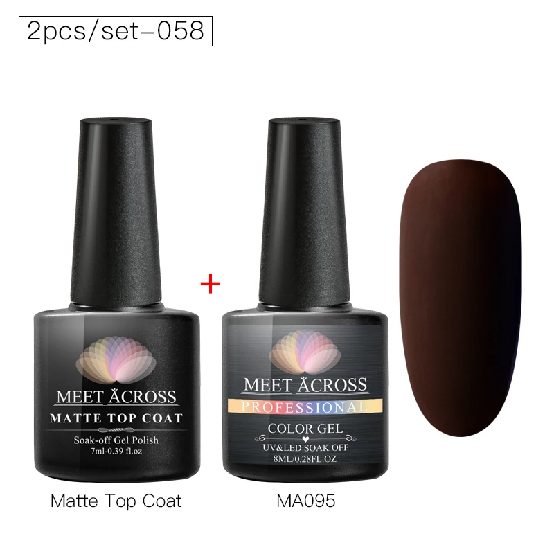 TZH06892 MEETACROS 2 шт./компл. Однотонная одежда матовый УФ-гель нужен матовый лаки для ногтей! полупостоянная био-Гели Soak Off Гель лак для ногтей Лаки маникюрный лак - Цвет: TZH06892