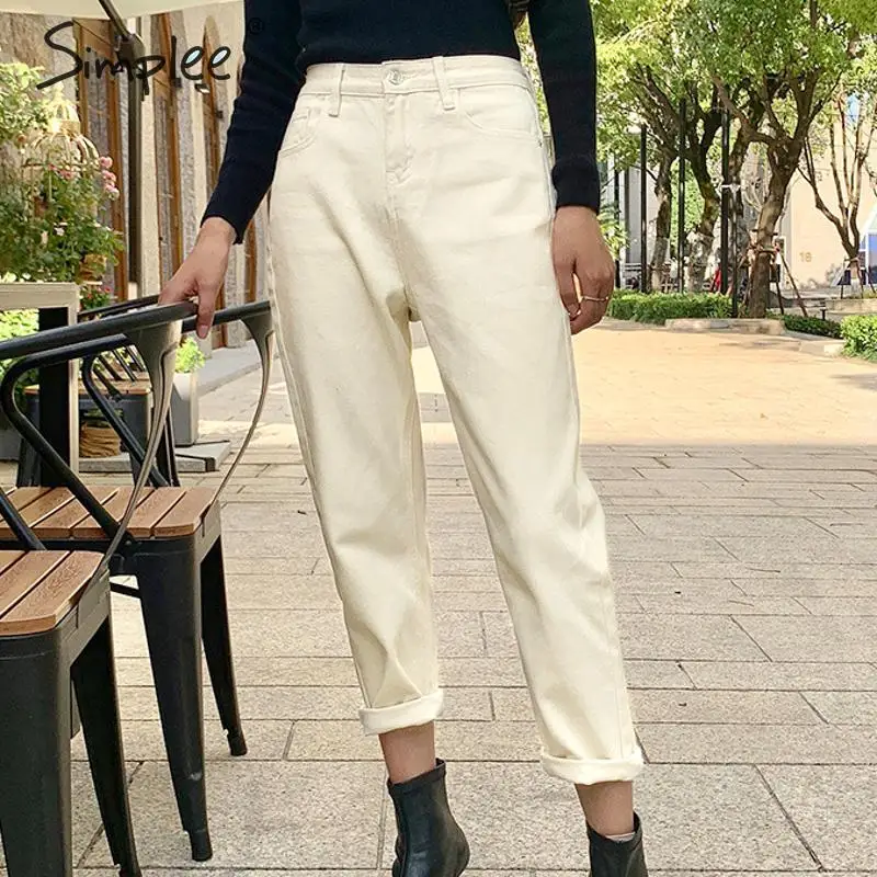 Simplee повседневнoе женскoе брюк Высокая талия офисные хлопчатобумажные | Женская
