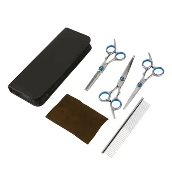 

New 6 inch stainless steel Pet Scissors Dog Grooming Scissors Set Straight & Curved & Thinning Shears Sharp Edge Pet Haircut Too