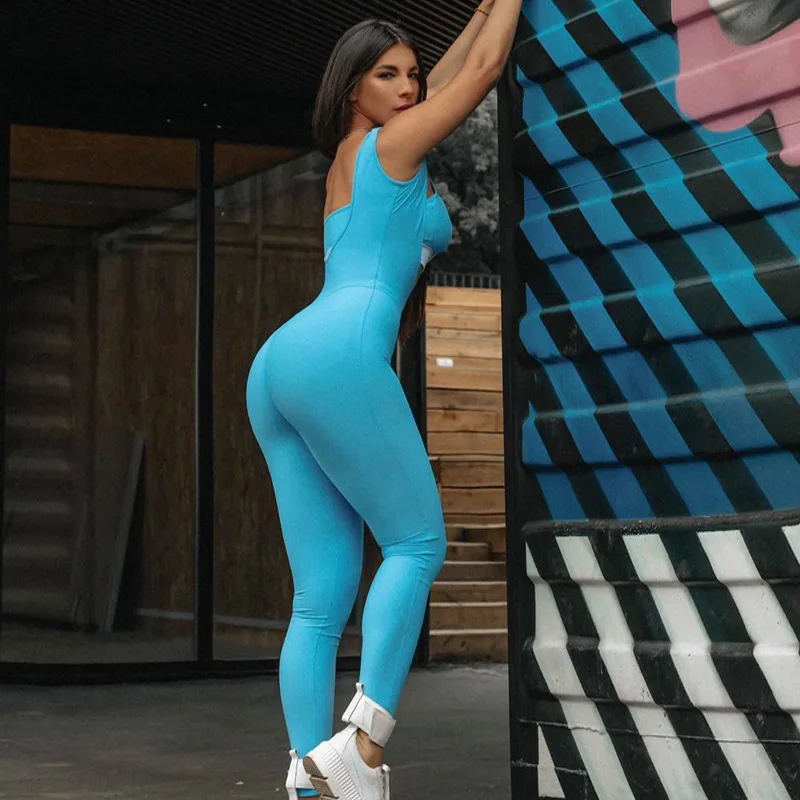 Спортивный комбинезон с открытой спиной спортивная одежда для фитнеса