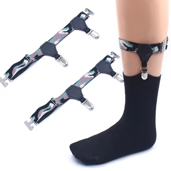 

1 Pair Elastic Suspender Universal Lightweight Garters Holder Anti Rust Comfortable Non Slip Adjustable Outdoor Socks Stays
