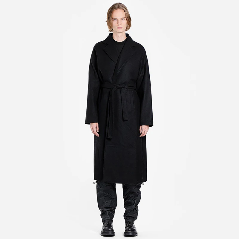 S~ 6XL! Настраиваемая новая мужская одежда модное шерстяное пальто средней длины костюм воротник пропускная способность Свободное пальто