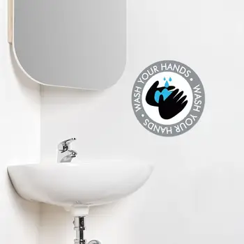

5pcs Handwashing Signs Gum can be Removed PVC Wall Sticker Wash Your Hands