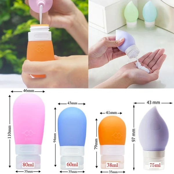 Пустая силиконовая дорожная упаковочная бутылка, пресс-бутылка для лосьона, шампуня, ванны, контейнер