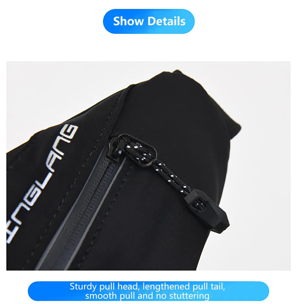 Kokossi Unisex Running Waist Bag Waterproof Sports Belt Night Reflection Running Sports Bag Phone Holder Cycling Waist Bag Belt