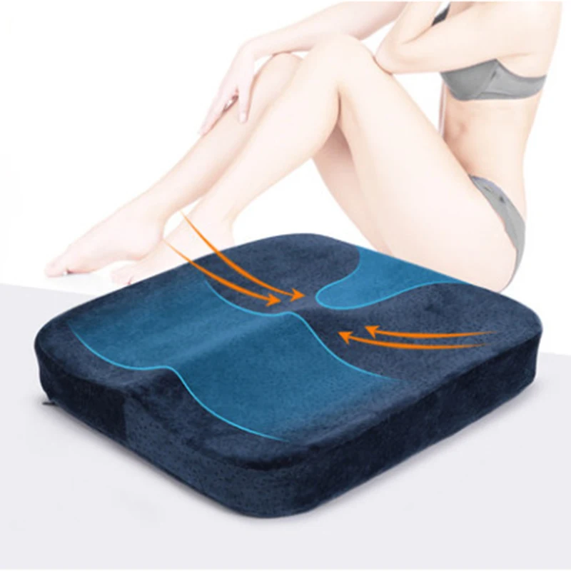 Non-Slip ортопедические пены памяти подушки сиденья для офисное кресло на колесах для здоровья Автомобильная подушка для дивана для боли в спине Давление рельеф
