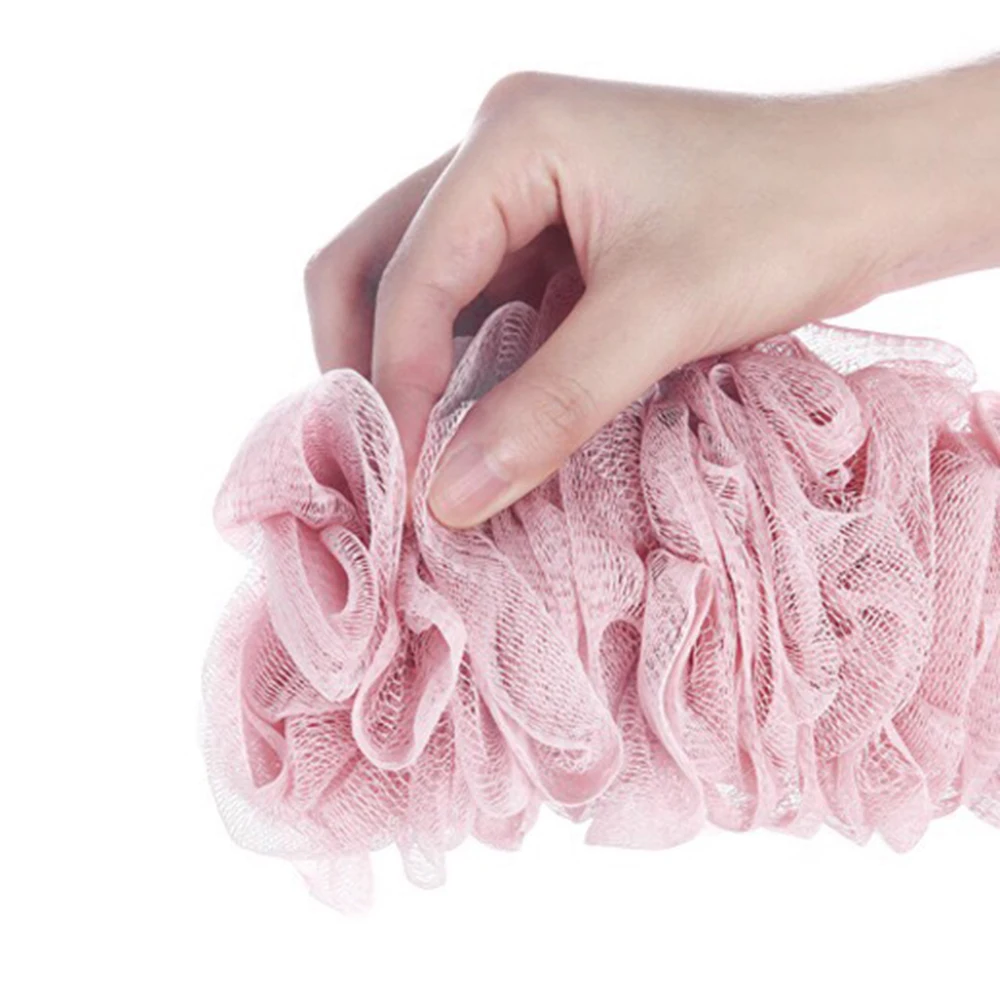 Hygienic Environmental Bath Ball Tubs Scrubber Bath Towel Soft Shower Back Brush Long Handle Brush Mesh Bath Sponge With handle