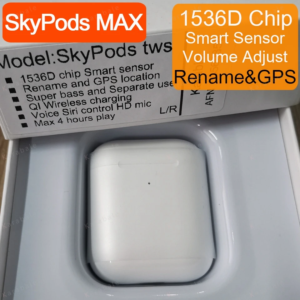 1536D SkyPods MAX Tws Arie 2, gps, беспроводной Bluetooth наушник, регулятор громкости, супер бас, наушники PK i9000 i90000 Pro TWS