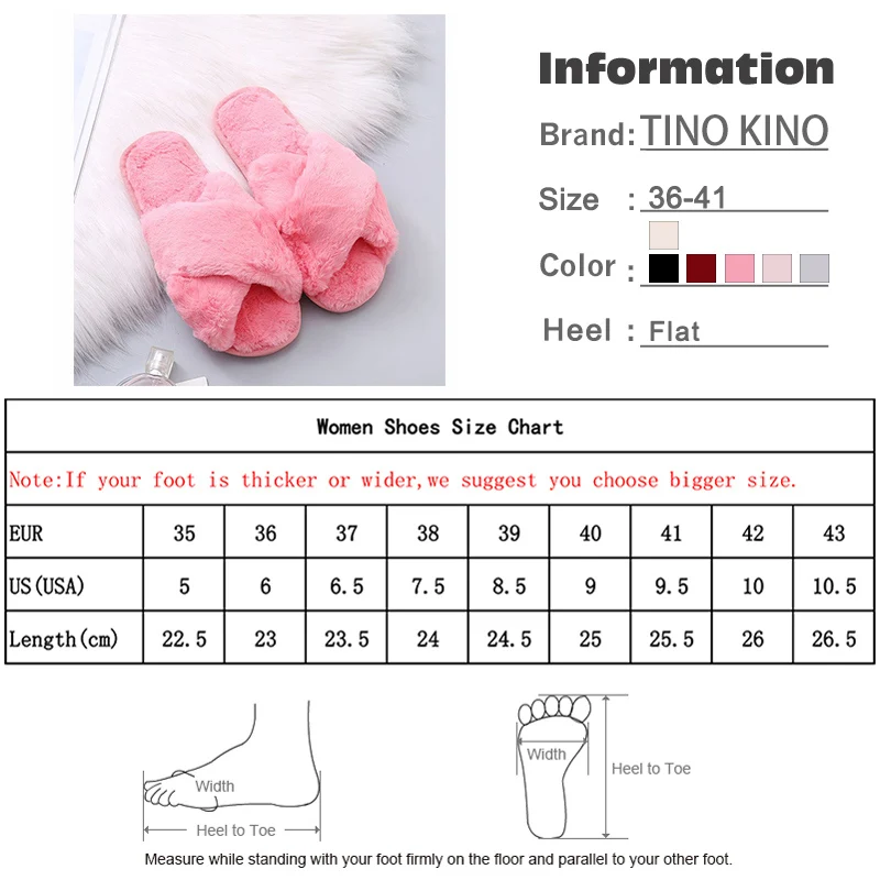TINO KINO/зимние домашние тапочки; женская теплая обувь с пушистым искусственным мехом; женская обувь с открытым носком из мягкого плюша; модная женская обувь