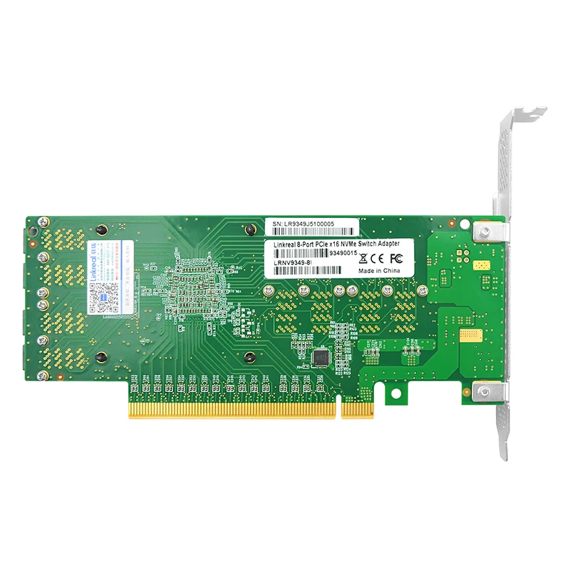 Linkreal 8 портов PCIe x16 к SFF 8643 NVMe SSD адаптер с радиатором установлен