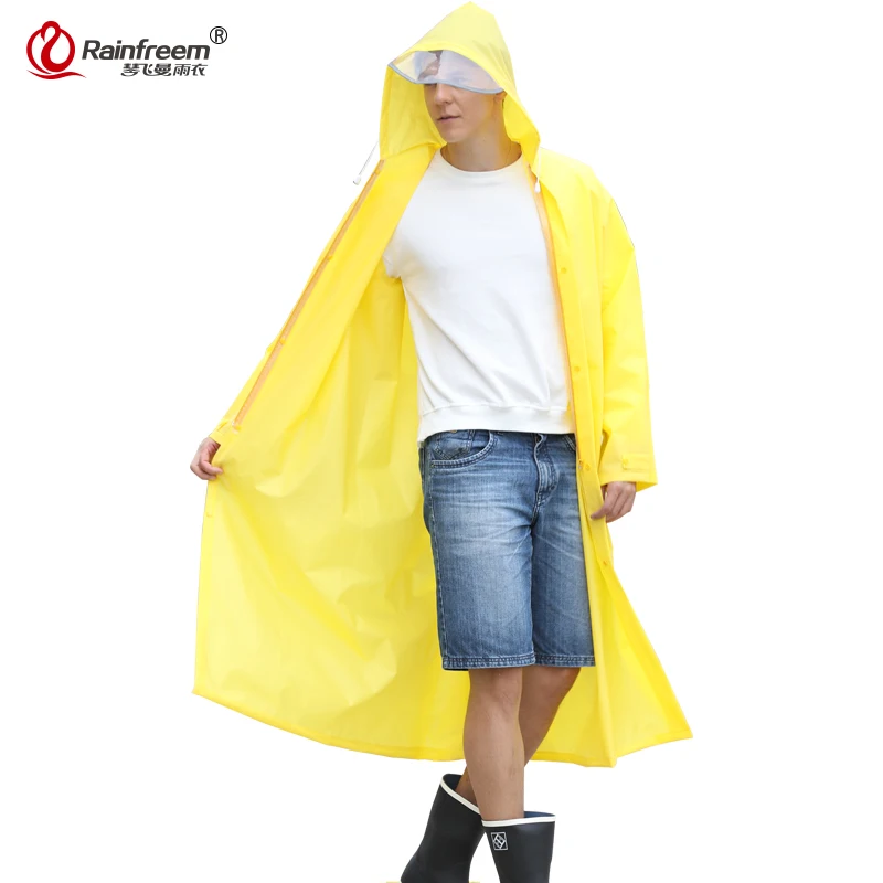 

Rainfreem New Foldable Backpack Position Light Weight Raincoat Women/Men Impermeable Plastic Transparent Rain Gear Poncho