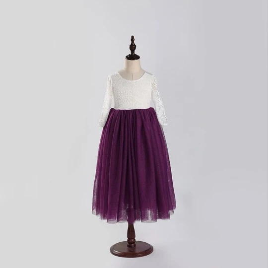 dark purple Новинка года; кружевное платье принцессы; кружевное платье из тюля; любой цвет - Цвет: dark purple