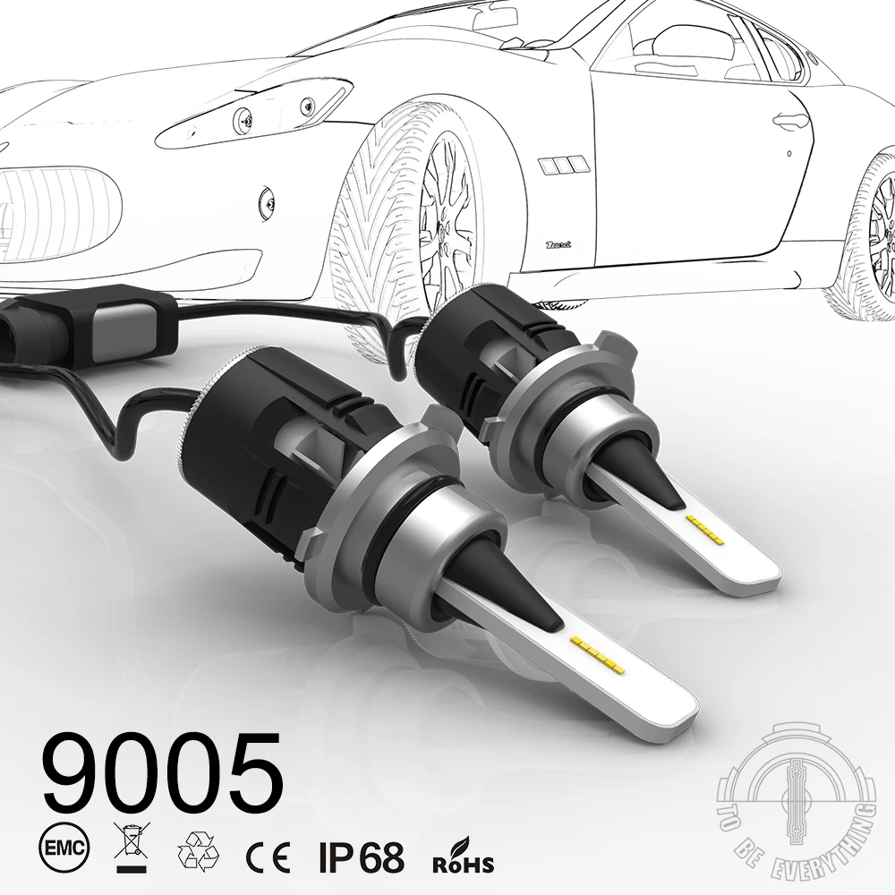 2Pcs/Set 9005/HB3 9006/HB4 Plug&ampPlay B6 LED Headlight Built-in Fan Cooling Pure White 7200LM 6000K Auto Bulbs Kit | Автомобили и