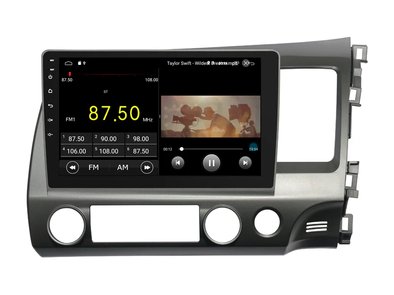 Best Car Android 9.0 Player for HONDA CIVIC RHD 2006 2011 tape recorder 4G Lte sim card Bluetooth GPS Radio Head Unit 2.5D IPS screen 5