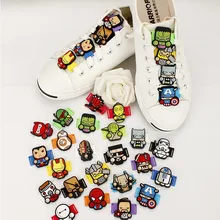 Мстители Капитан Америка Халк Человек-паук Бэтмен спортивная обувь аксессуары ПВХ ткань обувь кроссовки шнурки подарок для детей