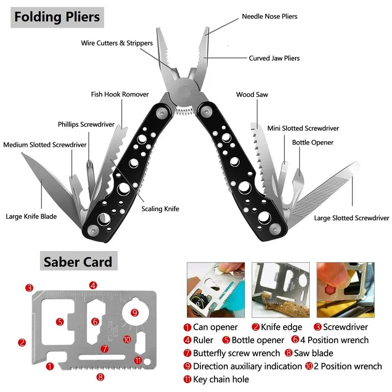 Preise Notfall Überleben Kit 36 in 1 SOS, EDC Decke Messer Taschenlampe Zange Draht Sah für Wildnis Camping Erste Hilfe für Erdbeben