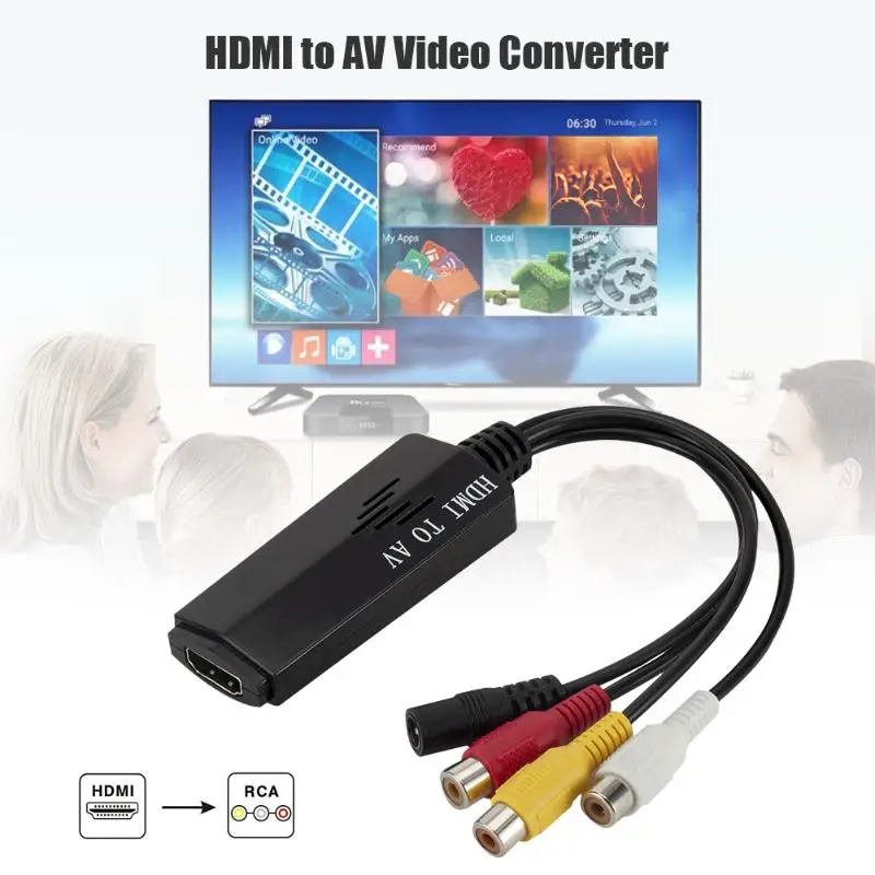  Hdmi a Av Video Converter Hdmi a Rca Video Audio Adapter per Hdtv Hd Box