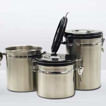 

High Quality 304 Stainless Steel Sealed Cans Tea Dried Fruit Storage Tank Coffee Beans Sealed Cans 1.2 1.5 1.8L