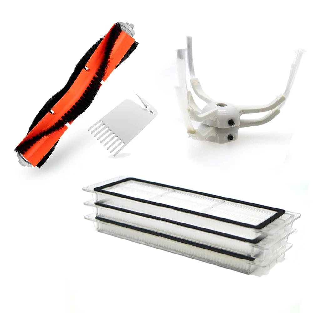 2 боковые щетки 3x HEPA фильтр 1 основная щетка для xiaomi вакуумный roborock s50 S51 S55 S5 xiaomi roborock xiaomi Mi робот