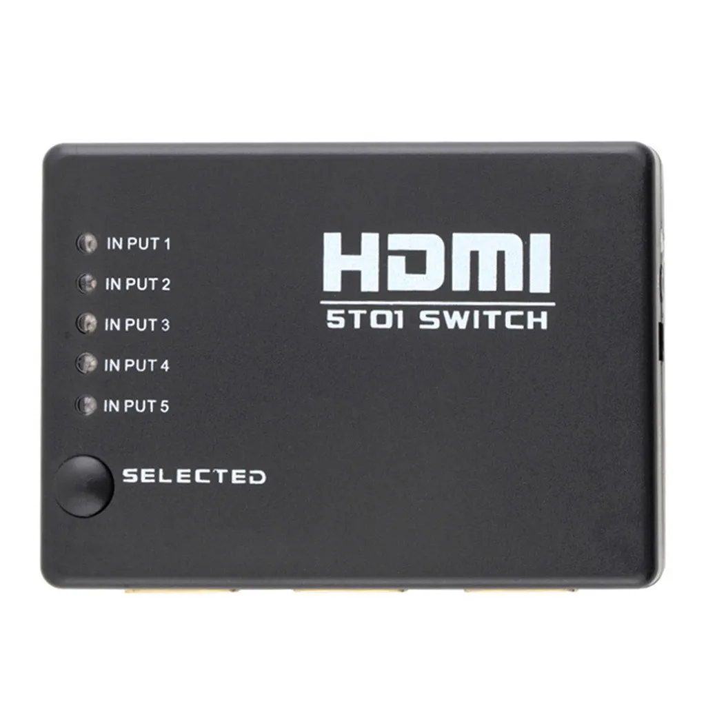 5 Port 1080p HDMI Switch Switcher Selector Splitter Hub iR Remote For HDTV Optics Audio Converter Switch   PS3 DVD + Remote #E