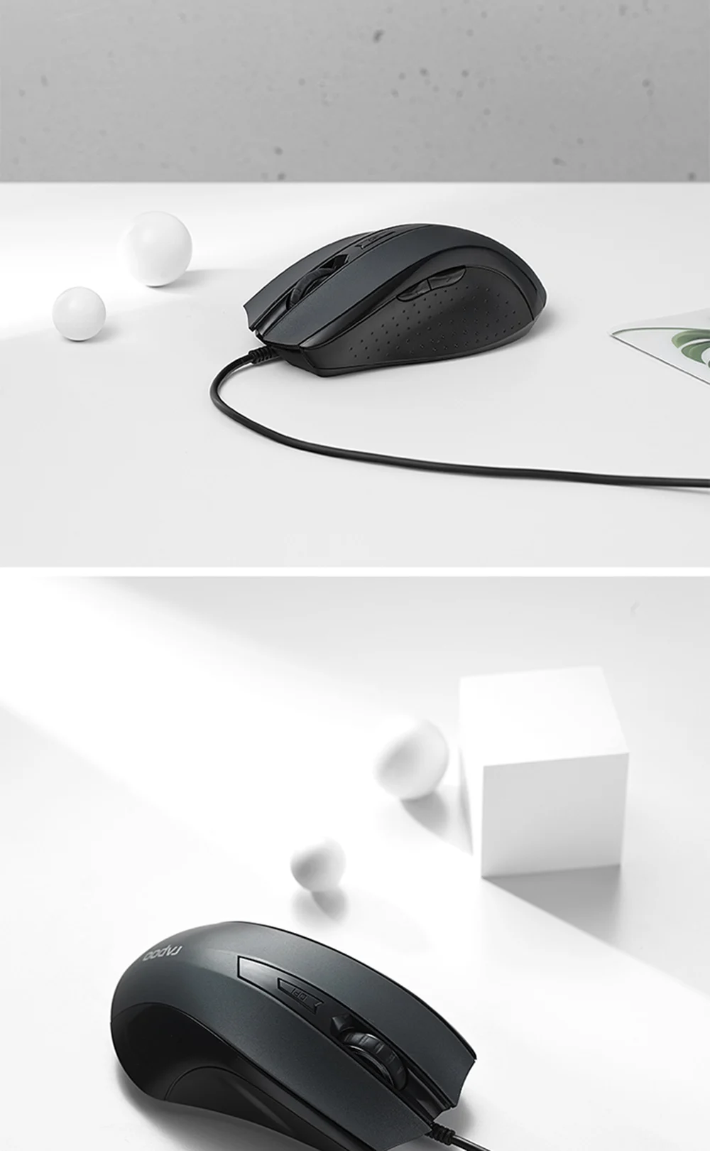 Original Rapoo N300 Mouse Wired USB for Home & Office Use Business Notebook Desktop Computer Electronic Competition Game Mouse white computer mouse