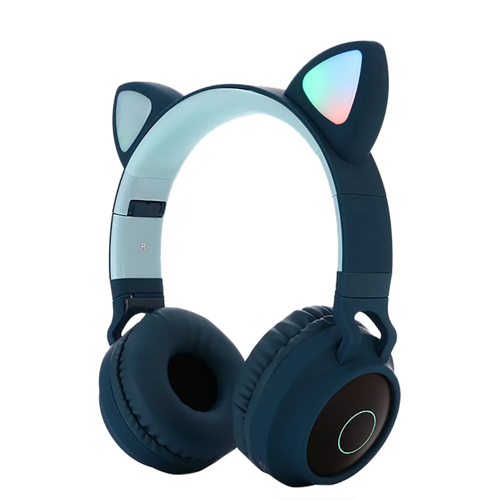 BT028C Фэнтези эльф Bluetooth 5,0 беспроводные наушники светодиодный кошачий ухо шумоподавление наушники стерео гарнитура Cascos Musica - Цвет: Зеленый